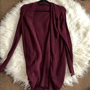 DARK purple cardigan (look much darker in person)
